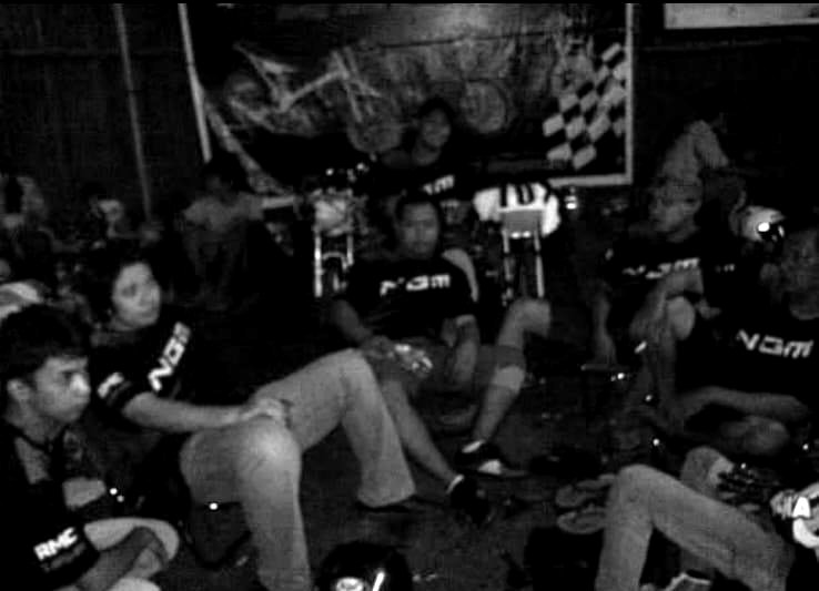 The racing team resting after a night race